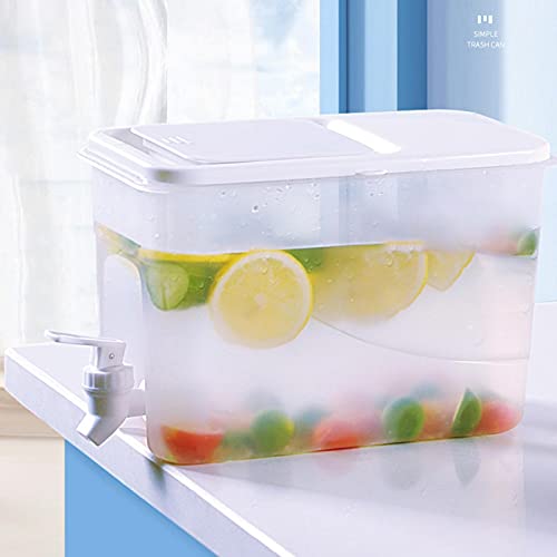 Chaleira fria de geladeira com torneira, copo de água branca fria para uso doméstico no verão, chale
