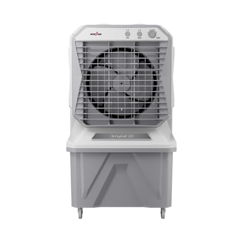 Image of Kenstar AEROGLIDE HC 135 L Desert Air Cooler WITH FRONT LOCKING COMMERCIAL GRADE WHEELS for Home|Anti-Bacterial Honeycomb Pads|High-Speed |80Ft Air Throw|1-Yr Product Warranty|Light Grey