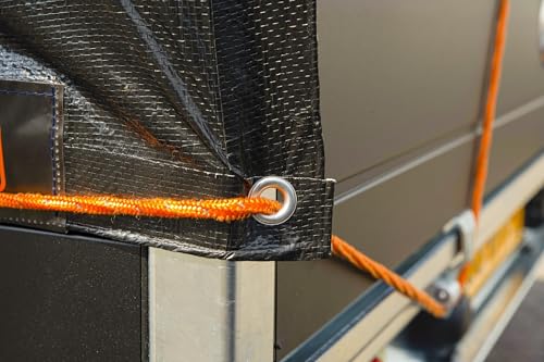Black+Decker Telone Per Rimorchio, 2 X 3 M, 10 Occhielli In Alluminio, Poliestere, Nero - 6
