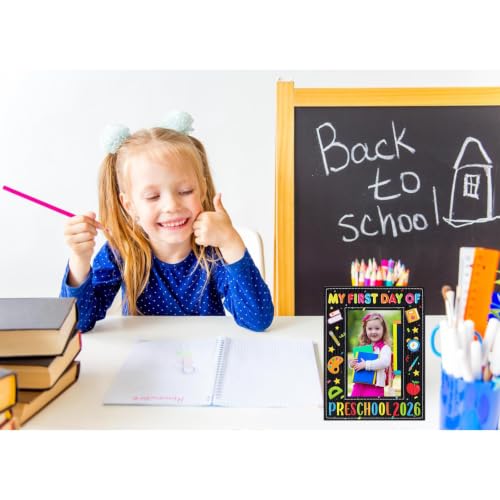 Image of FLYAB My First Day of Preschool Picture Frame - 2026 My 1st Day of Prschool Pre-K Kindergarten Photo Frame First Day of Preschool Gifts for Kids Boys Girls Back to School First Day of School Gifts