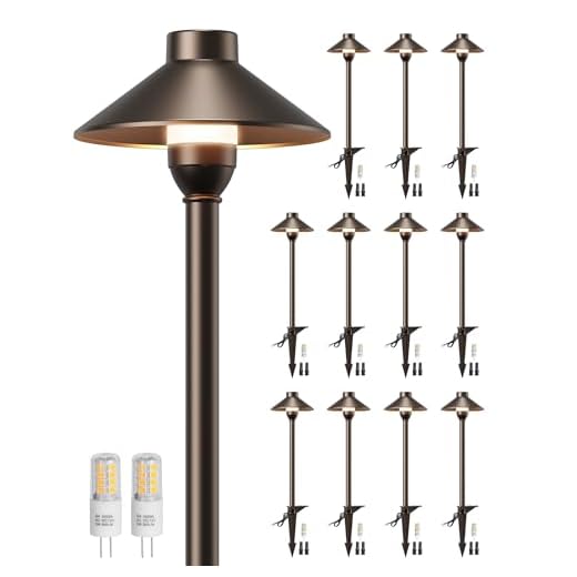 23+ Creative Garden Path Ideas for a Stunning Outdoor Journey 4 PARTPHONER Low Voltage Landscape Lighting 12-Pack, Aluminum 12V Pathway Lights with G4 Bulbs, Waterproof Oil Rubbed Bronze Color Wired Path Lights with Connectors for Walkway Yard Garden
