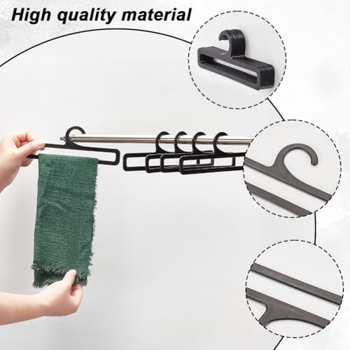 AHANDMAKER 10Pcs Scarf Hangers, Black Rectangular Towel Holder, Plastic Scarf Holder Organizer, Scarf Display Tie Organizer - Image 4