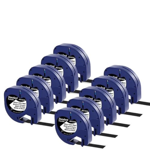 �݊����̂���5pk 10pk�N���A�e�[�v��[12mm 12267 91331 91203���x���}�V��LT�e�[�v�pLT-100H LT-100T(10 White on Black)