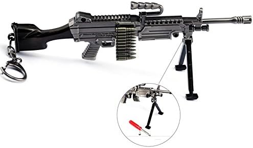 CHGOO M249 Games Eat Chicken 6.2" Mini Metal Gun Rifle Model Figure Arts Toys Collection Keychains Gift