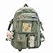 BXCNCKD kawaii backpack with pins kawaii school backpack cute backpack cute kawaii school backpack(Green)