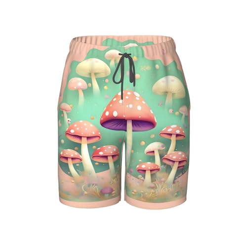 Dream Mushroom Youth Beach Pants, Soft and Breathable, with Drawstring Waist, Suitable for Sports and Leisure.
