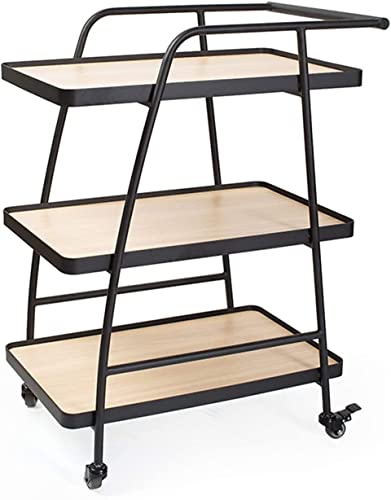 Carrito de servicio de bar para el hogar, hotel, restaurante, carrito pequeño con ruedas para camareros, cocina, almacenamiento, catering, bebidas, color crema, carrito de utilidad multifuncional