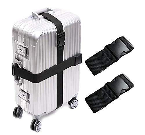 CNBCNB Luggage Straps Suitcase Lock Belt Strap Heavy Duty Luggage Straps Rainbow Color Adjustable Suitcase Belts for Traveling Business Trip (Pack of 2 Pc, Multi - Color)