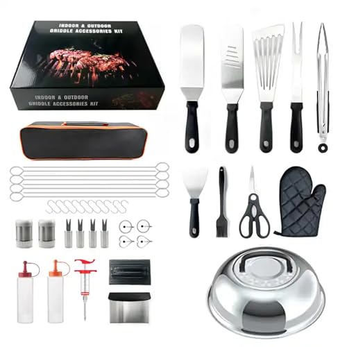 Niñas, Kitchen MGKR Utensilios para Barbacoa Picnics al Aire Libre, BBQ Tools Set de Acero Inoxidable, Cubiertos de Barbacoa para Fiestas Familiares o Picnics al Aire Libre,...