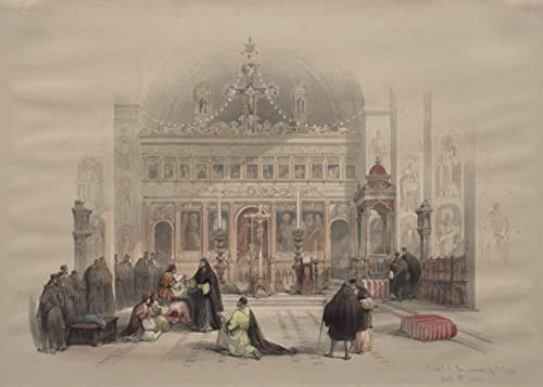 Peinture murale de Saint Saba David Roberts pour une décoration de salon élégante