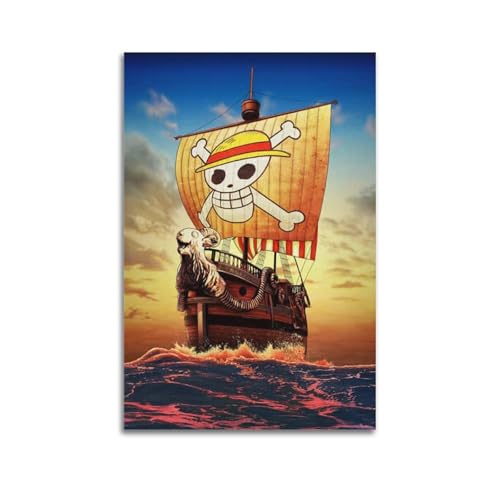 ZPAOWUFB Póster de anime One Piece Wants to Be Happy, pintura decorativa, lienzo, póster de pared e imagen artística moderna para decoración de dormitorio familiar, 20 x 30 cm