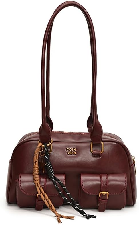 Shoulder Bag Retro Top Handle Bag Y2k 90s Multiple Pockets Designer Handbag Soft Trendy Underarm Purse