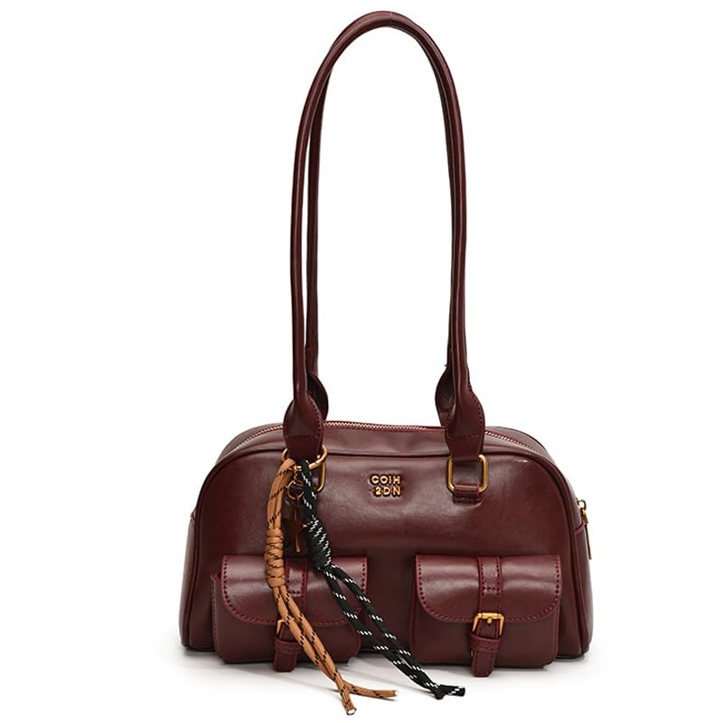 Shoulder Bag Retro Top Handle Bag Y2k 90s Multiple Pockets Designer Handbag Soft Trendy Underarm Purse
