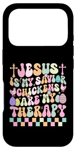 Jesus is my saviot chickens are my therapy �ʔ����C�[�X�^�[�̊y���� �X�}�z�P�[�X iPhone 17 Pro �p