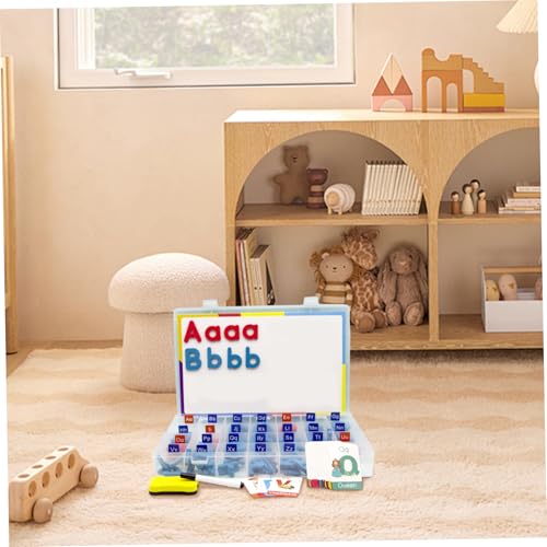 Kit de lettres magnétiques en mousse avec tableau double face et boîte - 7