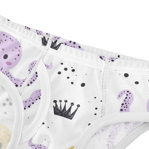 Wusikd Cute Octopus Purple Boys' Underwear Cotton Yellow Color Boys Briefs Soft Toddler Underwear 2T4