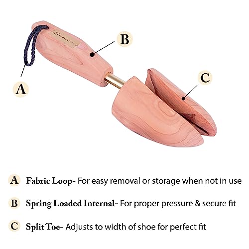 Footfitter Shoe Trees For Men, Best Adjustable Split Toe Aromatic Cedar Boot Tree, Usa Grown Wood - Sj32 (Large 10.5-11.5) #TOP1