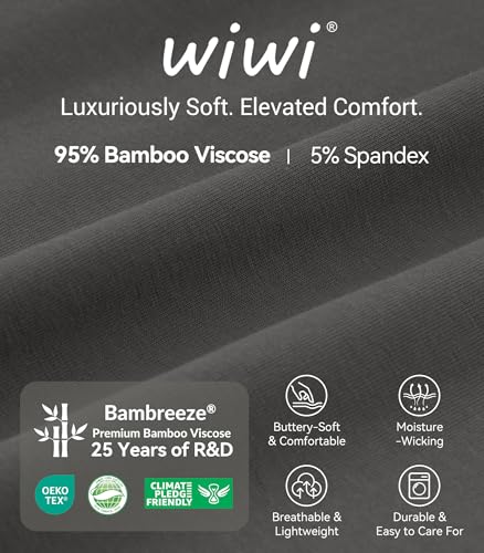 Image of WiWi Womens Pajamas Set Bamboo Viscose Super Soft Short Sleeve Top Ruffle Shorts Sleepwear Cooling Pj Sets S-XXL