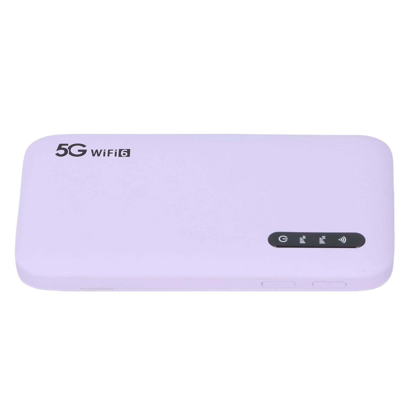 Alomejor Tragbarer 5G-WLAN-Hotspot-Router mit Nano-SIM-Kartensteckplatz, 6100-mAh-, Lila, für Reisende und Geschäftsleute