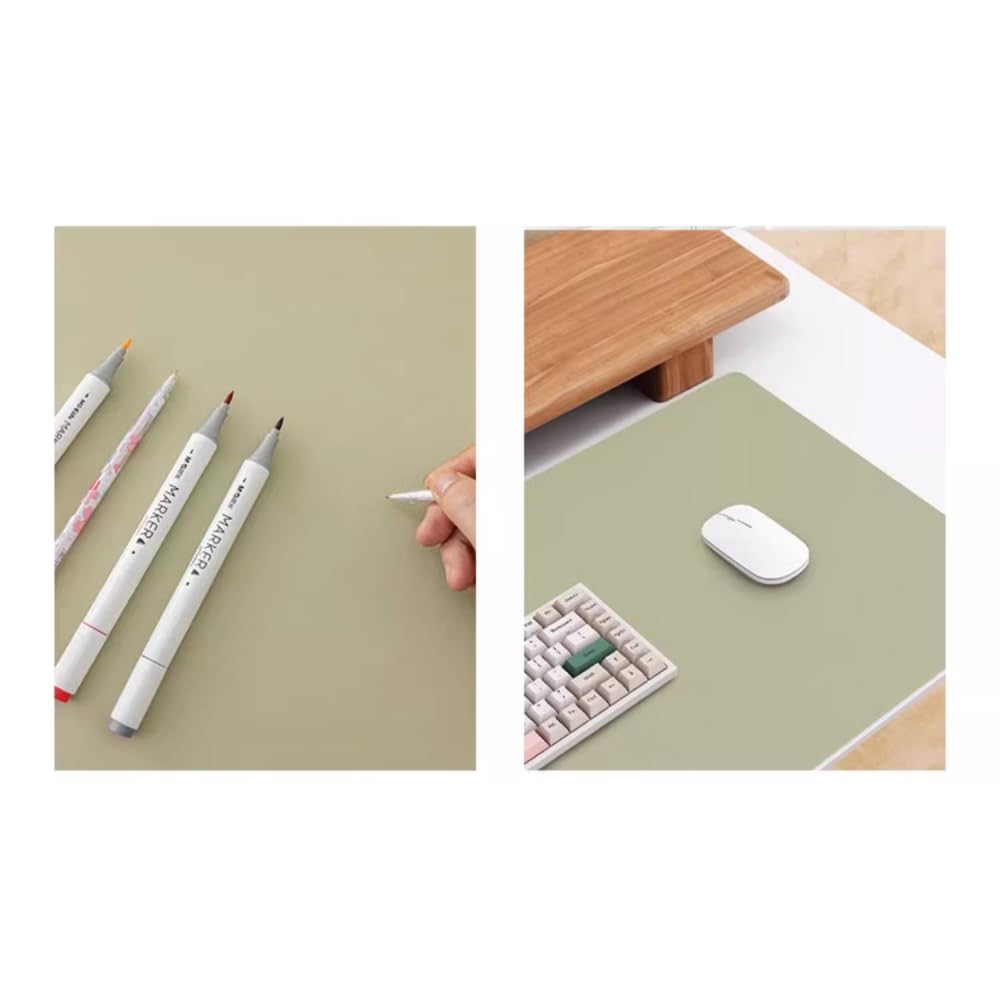 Tischunterlage aus PVC-Leder Rutschfest Schreibtischmatten Schreibtischunterlage Laptop Schreibunterlage Wasserdicht ölabweisend Couchtischunterlage Einseitig mit Fleece-Rückseite,Mintgrün,80x140cm