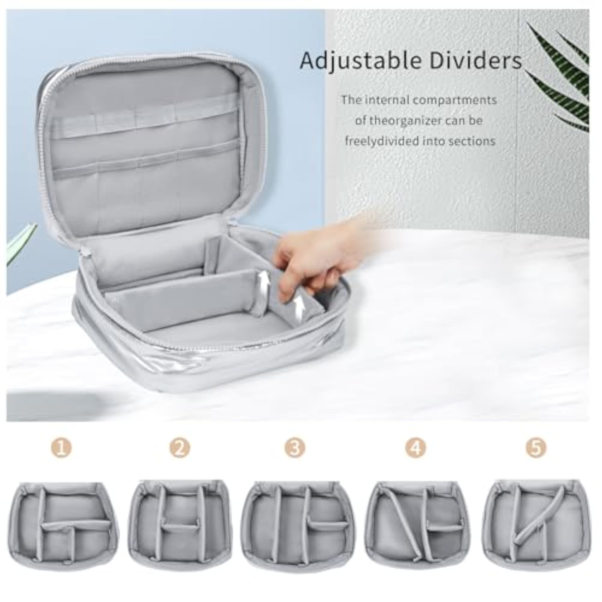 Makeup Bag Waterproof Storage Bag Shiny Puffy Travel Organizer