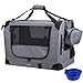 Prutapet Large Cat Carrier 24'x16.5'x16.5' Portable Dog Crate for Small Medium Dogs Collapsible Traveling Pet Crate with Collapsible Bowl
