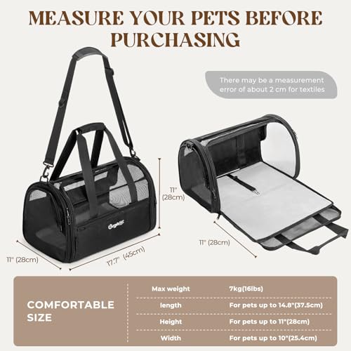 BurgeonNest-Soft-Sided-Dog-Carrier-Airplane-Approved-for-Small-Dogs-Side-Expandable-Pet-Cat-CarrierLightweight-Puppy-Purse-0-15-lbs-177x11x11-Inchs-Up-to-16lbs-Black BurgeonNest Soft Sided Dog Carrier Airplane Approved for Small Dogs Side Expandable Pet Cat CarrierLightweight Puppy Purse 0 15 lbs 177x11x11 Inchs Up to 16lbs Black