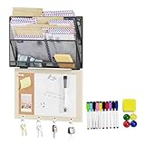 Dimensions du Produit: Le porte-documents mural en métal mesure 31 x 20,5 x 5 cm. Le tableau liège épais mesure 30 x 20 x 1,2 cm. Conçu comme une unité intégrée, ce set ne nécessite aucun assemblage et offre une structure stable et robuste pour un usage quotidien