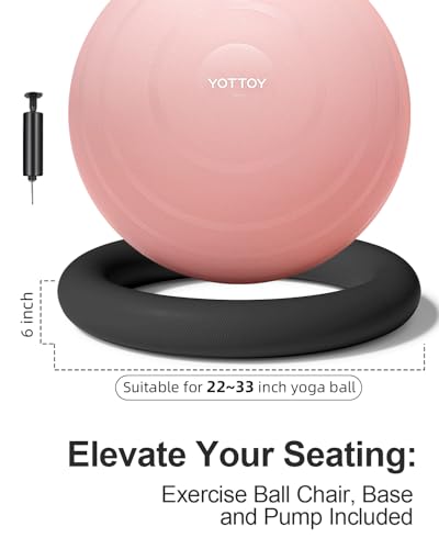 Image of YOTTOY Balance Ball Chair,Exercise Ball Ring and Yoga Ball Chair for Office Use