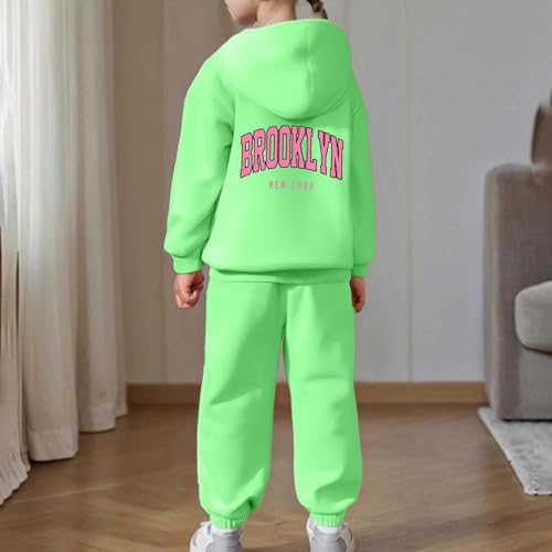 Sweat à capuche chaud ensemble deux pièces solide pour filles et garçons
