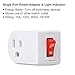 Electes 3 Prong Grounded Single Port Power Adapter with Red Indicator On/Off switch {Value! 3 Pack}