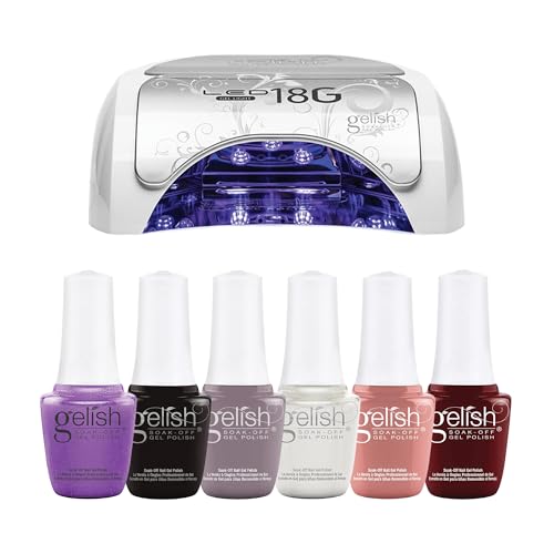 Gelish 18G Classic Light Bundles With Gel Polish, Professional Nail Kit for Home or Salon Use, Quick-Dry LED/UV Light for Long-Lasting Gel (18G Classic w/Just A Sassy Color For Any Season)