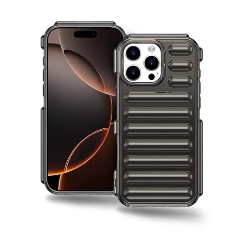 Image of Amazon Brand - Solimo High Protection Capsule Design Back Cover for Apple iPhone 16 Pro - Transparent Grey