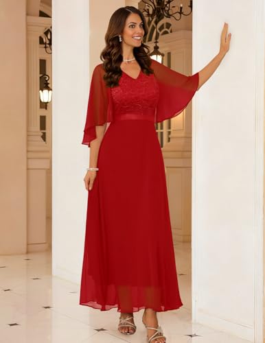 Image of DRESSTELLS Wedding Guest Maxi Dress Mother of Bride 2026 Fall Evening Gown
