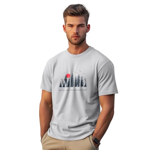Image of Nobero 100% Cotton T Shirts for Men Stylish | Regular Fit | Graphic Printed T Shirts for Men 180 GSM Combed Cotton | Round Neck Half Sleeve