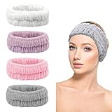 4 Pezzi Fascia per Capelli Trucco, Fascia Capelli Donna Trucco Fasce Elastiche...