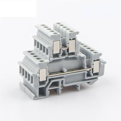 50pcs MBKKB-2.5 Din Rail Terminal Block Connector Double Layer Screw Connection Contact Electrical Wire Conductor MBKKB2.5