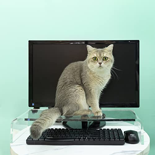 Keyboard Cover Anti-Cat, Clear Plexiglass Keyboard Protector, Effectively Prevent Cat from Touching The Keyboard, Or for Monitor and Laptop Raise Stand(20.8x6.7 in)