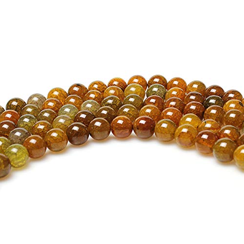 Mjdcb Natural Ancient Crack Agate Beads Yellow Dragon Veined Stripe Agate Round Stone Beads For Diy Necklace Bracelat Jewelry Making 15" (6Mm) #TOP4