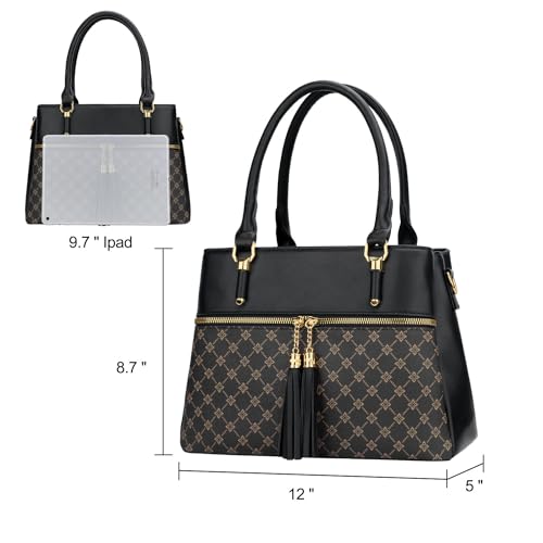 Image of KKXIU Women Satchel Bags Handle Shoulder Handbags and Purses Pockets Zipper Leather Crossbody Bags