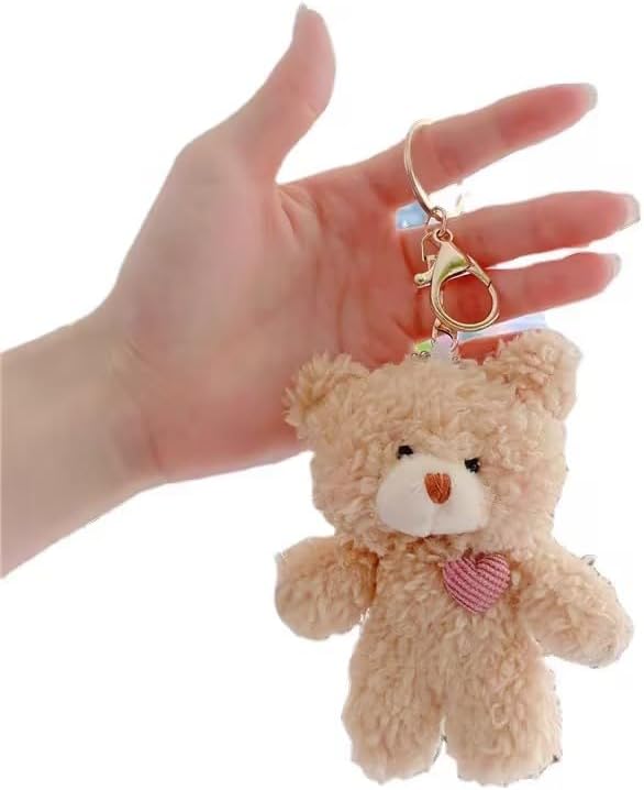 1Pc Brown Bear Pink Heart Keychain,Keychain Soft Cotton Key Chain DIY Keychains,Crafts Stuffed Animals,Bears, Cars Accessories,Stuffed Animals and Teddy Bears,Plush Decor
