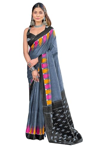 Sari traditionnel en pur coton doux imprimé main 13710 vêtement ethnique femme