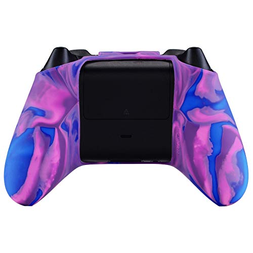 PlayVital Tri-Color Pink & Purple & Blue Camouflage Anti-Slip Silicone Cover Skin for Xbox Series X Controller, Soft Rubber Case Protector for Xbox Series S Controller with Black Thumb Grip Caps - Image 6