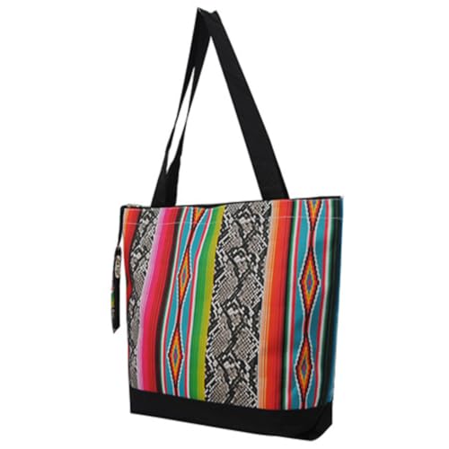 NGIL Medium Canvas Tote Bag with Coin Purse (Snake Skin Serape-black)
