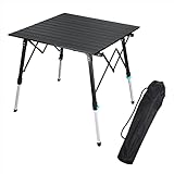 【Gute Stabilität】: Die klappbaren Tischbeine sind mit einer X-förmigen Kreuzstruktur ausgestattet und die Fußpolster sind mit ABS-Anti-Rutsch-Design ausgestattet, das eine bessere Stabilität und eine einfache Installation bietet. Es verwendet hochdichte Befestigungselemente, hohe Festigkeit und starke Tragfähigkeit. Der Campingtisch kann 50kg tragen.