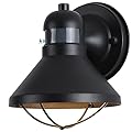 LONEDRUID Motion Sensor Outdoor LED Porch Wall Light Fixtures Dusk to Dawn Exterior Barn Lantern Black Farmhouse Sconce Lighting Wall Mount Lamp for Garage Patio Balcony Doorway