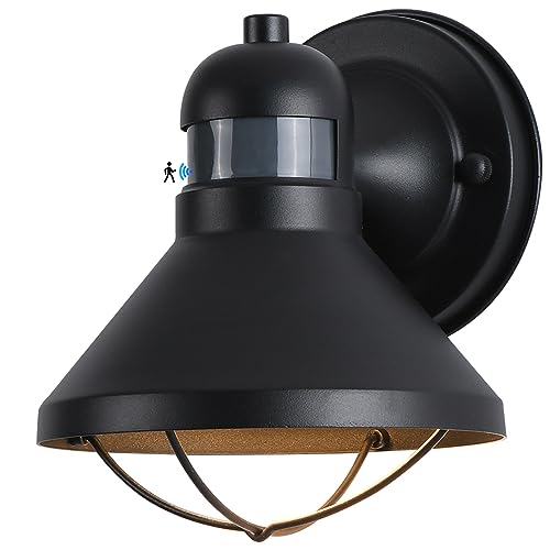 LONEDRUID Motion Sensor Outdoor LED Porch Wall Light Fixtures Dusk to Dawn Exterior Barn Lantern Black Farmhouse Sconce Lighting Wall Mount Lamp for Garage Patio Balcony Doorway by LONEDRUID - Used condition - US$44.91