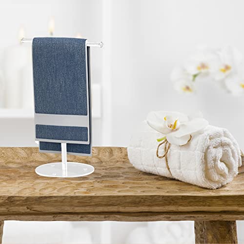 Msuiint 2 Pcs Transparent Towel Rack T-Shape Hand Towel Holder For Bathroom, Solid Acrylic Bath Towel Bar Stand, Headband Holder And Lightweight Bathroom Towel Racks, Counter Organizer #TOP1