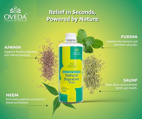 Image of Natural Digestive Shots 500ml(16 Servings) | Instant Relief From Acidity, Gas, Bloating, Indigestion | Improves Digestion & Gut Health | Daily Digestive Booster | 100% Natural, No Preservatives