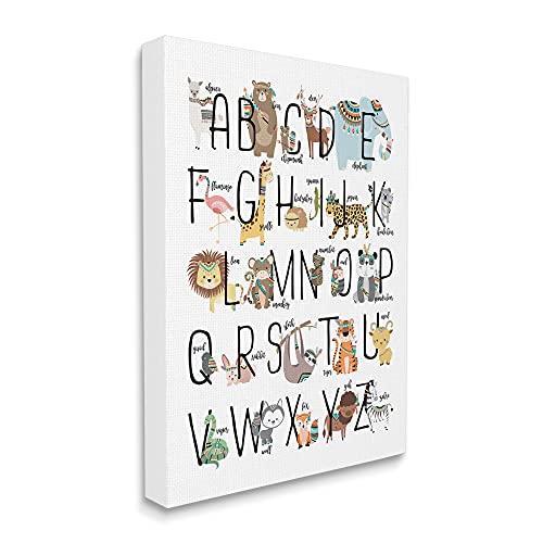 Stupell Industries Boho Animal ABCs Canvas Wall Art, 24x30, Design By Artist Erica Billups